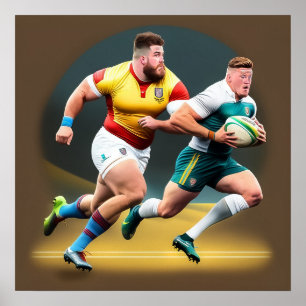 Poster Rugby Players Art Print