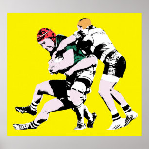 Poster Rugby Players - Rugby Painting Print