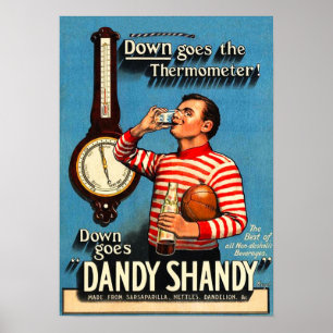 Poster Rugby vintage Dandy Shandy