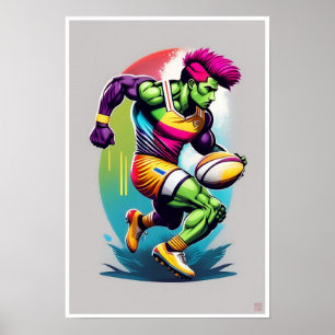 Poster Rugby Warrior Art Print