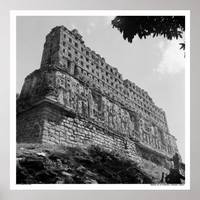 Poster Ruines antiques : Temple 33 de Yaxchilan (Devant)