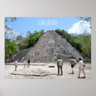 Poster Ruines de la pyramide de Coba Riviera Maya Mexique