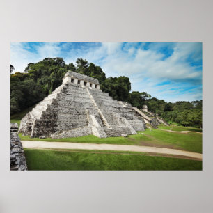 Poster Ruines de Palenque - temple des inscriptions