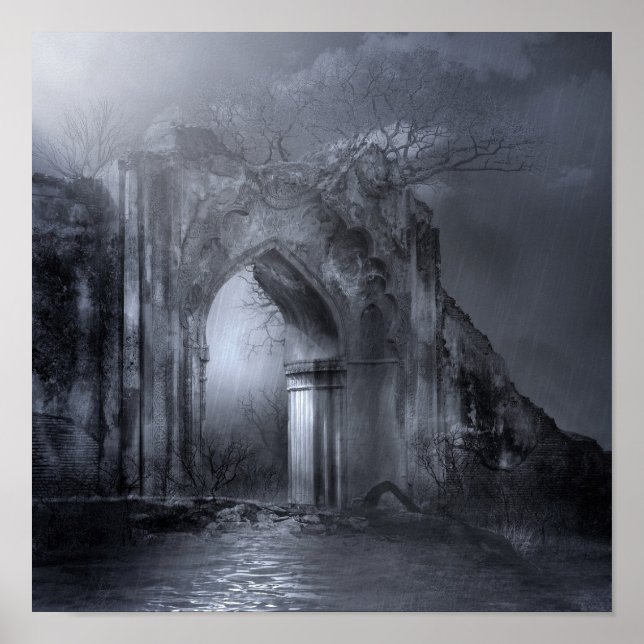 Poster Ruines gothiques foncées Archway (Devant)