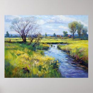 Poster Ruisseau Estival Tranquille dans le Paysage Havell