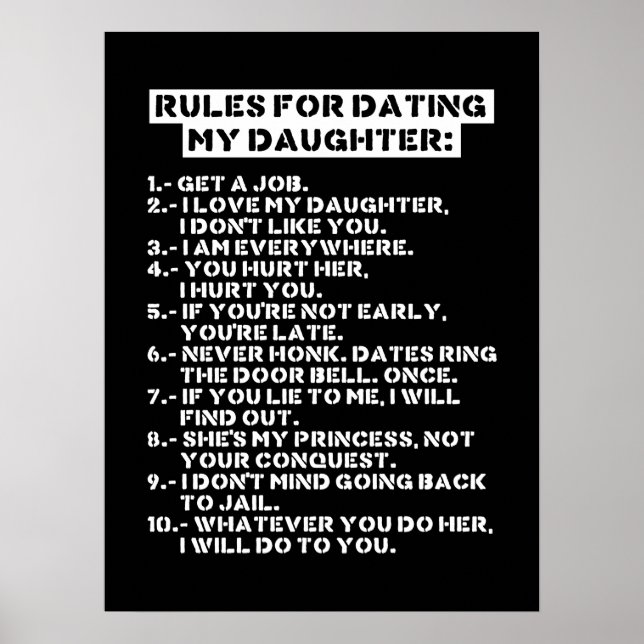 Poster Rules for dating my daughter (Devant)