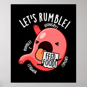 Poster Rumble Funny Stomach Pun Dark BG