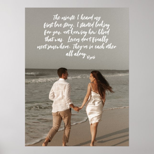 Poster Rumi Love Story Ajouter Votre Poème Photo Poem Pos (Devant)