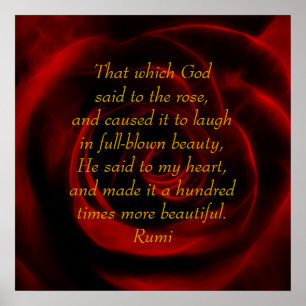 Poster Rumi Rose rouge beauté