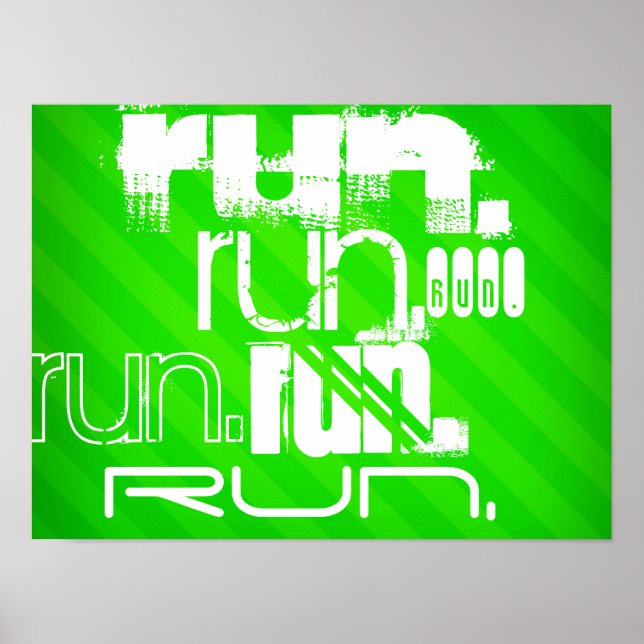 Poster Run ; Grandes vertes néon (Devant)