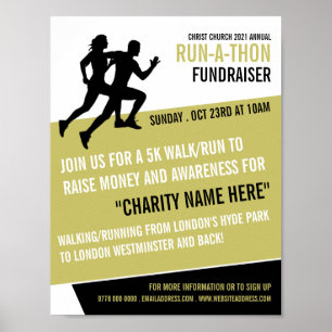 Poster Runner Silhouette, Carity Run-Walk-a-Thon Event