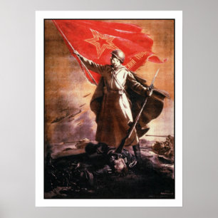 Poster russe de propagande des 2ÈME GUERRE MONDIAL