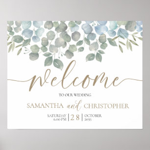 Poster Russe Eucalyptus Sage Green Gold Mariage