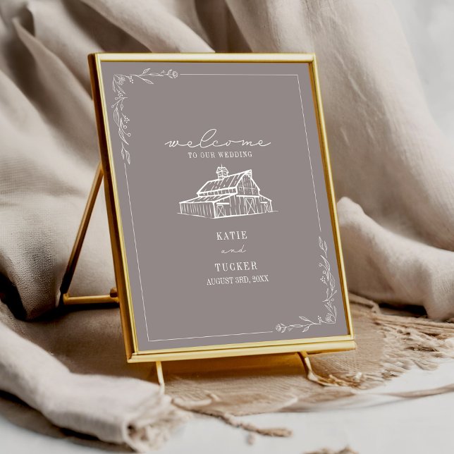Poster Russe Gris Amethyst Gris Mariage de automne Bienve (Créateur téléchargé)