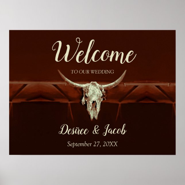 Poster Russe Mariage Bull Skull Brown Pays Ouest (Devant)