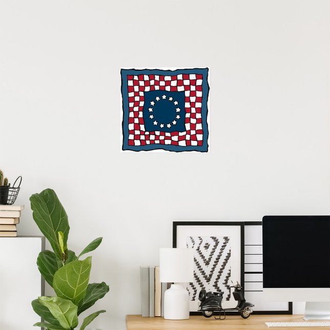 Poster Russe Patriotic Americana Quilt Motif USA Art (Créateur téléchargé)