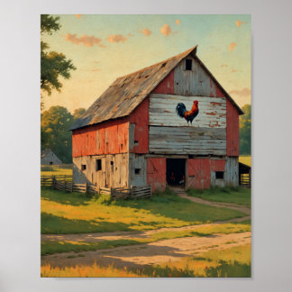 Poster Russe Red Rooster Grange Digital