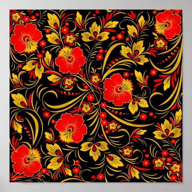 Poster Russian khokhloma (Devant)