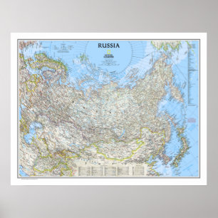 Poster " Russie : 2012/aujourd'hui - Carte murale détaill