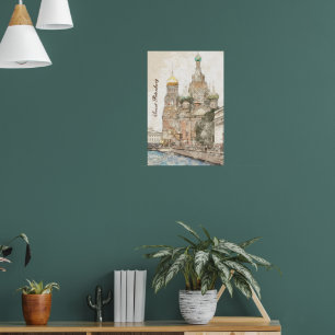 Poster Russie de Saint-Pétersbourg - Vintage voyag