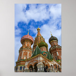 Poster Russie, Moscou, Carré rouge, St Basil's