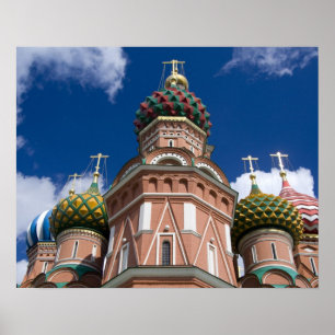 Poster Russie, Moscou, Carré rouge. St Basil's 2