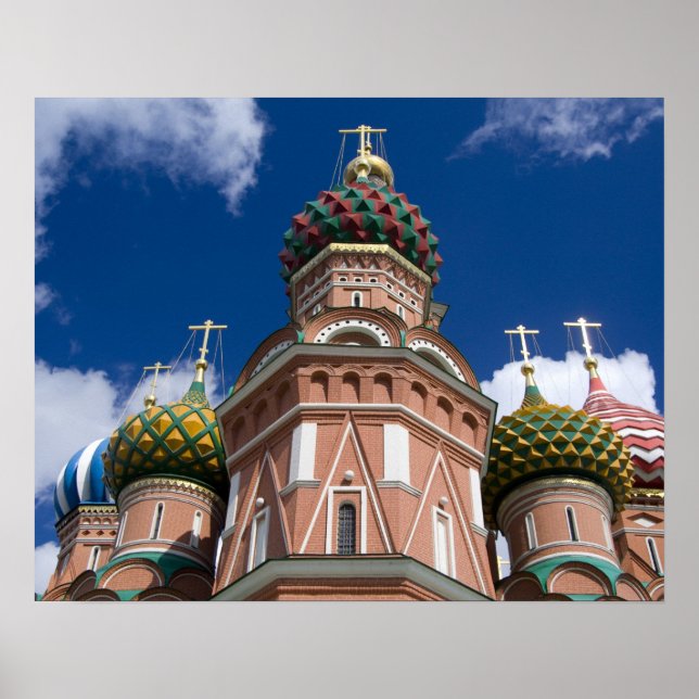 Poster Russie, Moscou, Carré rouge. St Basil's 2 (Devant)