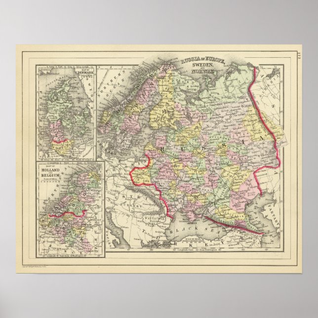 Poster Russie, Suède, Norvège (Devant)