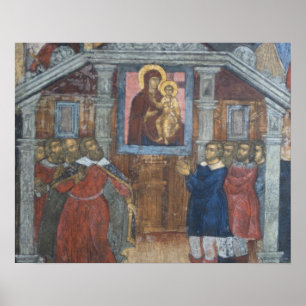 Poster Russie, Yaroslavl, fresque dans la cathédrale St.