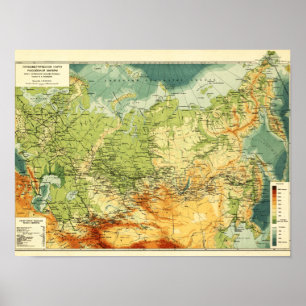 Poster RussieCarte panoramiqueRussie