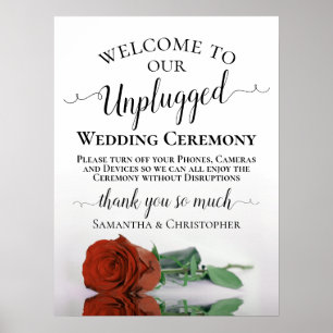 Poster Rust Orange Rose Chic Unplugged Mariage cérémonie