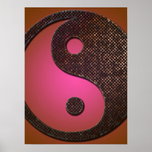 Poster, Rusted Grungy Metal Yin Yang Symbol 2 Poster