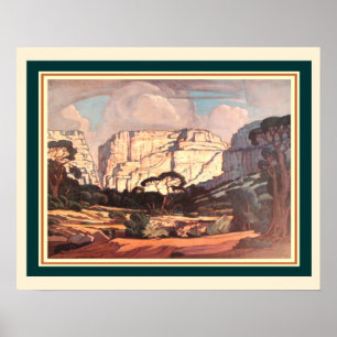 Poster Rustenburg Kloof S. Africa by J.H. Pierneef  16x20