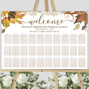 Poster Rustic Autumn Mariage 30 Table Seating