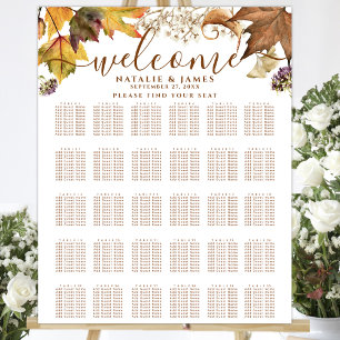Poster Rustic Autumn Mariage 30 Table Seating