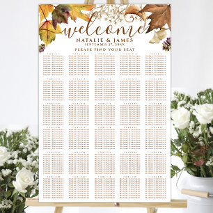 Poster Rustic Autumn Mariage 30 Table Seating
