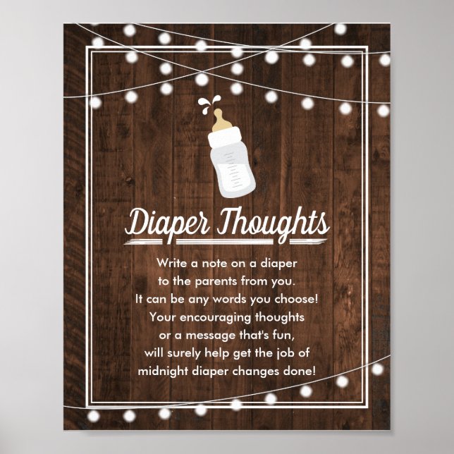 Poster Rustic Baby est en train de brasser Baby shower de (Devant)