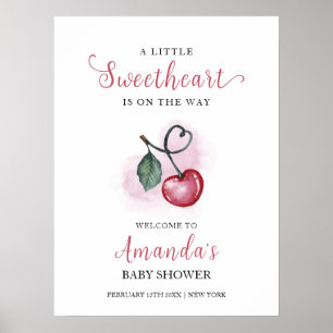 Poster Rustic Cherry Berry Baby shower d'amour Bienvenue