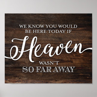 Poster Rustic Chic SI HEAVEN N'ÉTAIT PAS JUSQU'À PRÉSENT