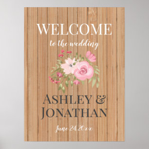 Poster Rustic Country Wedding Welcome