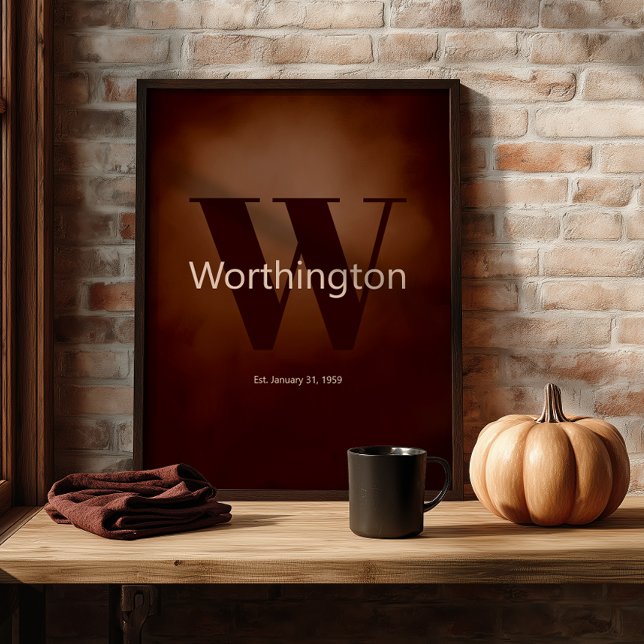 Poster Rustic Custom Family Last Name Cowboy Decor (Créateur téléchargé)