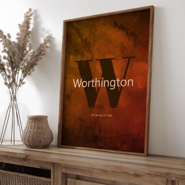 Poster Rustic Custom Last Name Western Farmhouse (Créateur téléchargé)