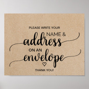 Poster Rustic Faux Kraft Adresse Un Enveloppe Signal
