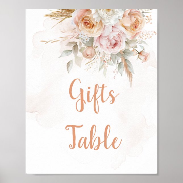 Poster Rustic Floral n'est-elle pas Onederful Gifts Table (Devant)