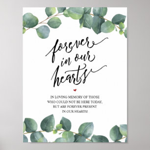 Poster Rustic Forever In Our Hearts Memorial Sign