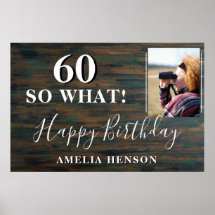 Poster Rustic Funny 60 Alors Quelle 60e fête d'anniversai