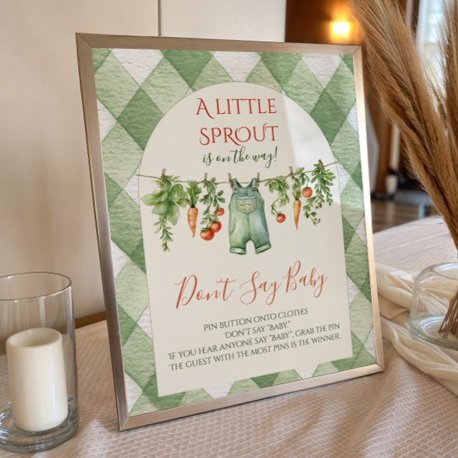 Poster Rustic Gender Neutral Sprout Baby Shower Fun Game (Créateur téléchargé)