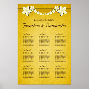 Poster Rustic Gold Floral 9 Mariage Tableaux de sièges