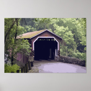 Poster Rustic Kurtz Mill Pont couvert Lancaster PA