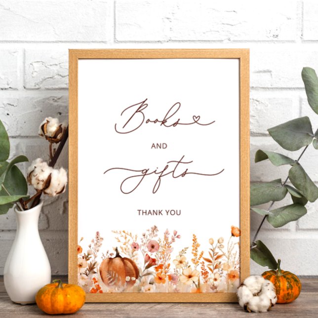 Poster Rustic Little Citrouille Livres et Baby shower de  (Créateur téléchargé)